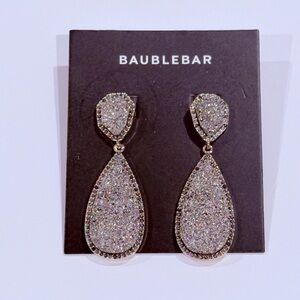 New never worn BaubleBar Silver Glitter Earrings